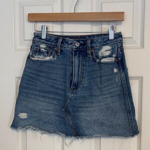 Abercrombie & Fitch Blue Distressed Mini Skirt